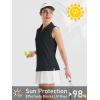 imageTACVASEN Womens Golf Shirt Sleeveless UPF 50 Polo Shirts Collared Tennis Tops V Neck Athletic Workout Tank Quick DryBlack
