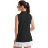 imageTACVASEN Womens Golf Shirt Sleeveless UPF 50 Polo Shirts Collared Tennis Tops V Neck Athletic Workout Tank Quick DryBlack