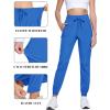 imageTACVASEN Womens Joggers Lightweight Quick Dry Hiking Pants with Pockets Athletic Travel Workout Summer Water ResistantBlue