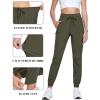imageTACVASEN Womens Joggers Lightweight Quick Dry Hiking Pants with Pockets Athletic Travel Workout Summer Water ResistantGreen