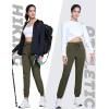 imageTACVASEN Womens Joggers Lightweight Quick Dry Hiking Pants with Pockets Athletic Travel Workout Summer Water ResistantGreen