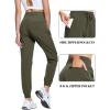 imageTACVASEN Womens Joggers Lightweight Quick Dry Hiking Pants with Pockets Athletic Travel Workout Summer Water ResistantGreen