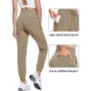 imageTACVASEN Womens Joggers Lightweight Quick Dry Hiking Pants with Pockets Athletic Travel Workout Summer Water ResistantKhaki