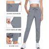 imageTACVASEN Womens Joggers Lightweight Quick Dry Hiking Pants with Pockets Athletic Travel Workout Summer Water ResistantLight Grey