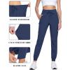 imageTACVASEN Womens Joggers Lightweight Quick Dry Hiking Pants with Pockets Athletic Travel Workout Summer Water ResistantNavy