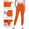 imageTACVASEN Womens Joggers Lightweight Quick Dry Hiking Pants with Pockets Athletic Travel Workout Summer Water ResistantOrange