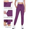 imageTACVASEN Womens Joggers Lightweight Quick Dry Hiking Pants with Pockets Athletic Travel Workout Summer Water ResistantPurplish Red
