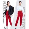 imageTACVASEN Womens Joggers Lightweight Quick Dry Hiking Pants with Pockets Athletic Travel Workout Summer Water ResistantRed