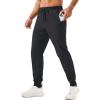 imageTACVASEN Mens Lightweight Athletic Joggers with Zipper Pockets Quick Dry Track Pants for Men Gym Sweatpants Workout GolfBlack