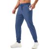 imageTACVASEN Mens Lightweight Athletic Joggers with Zipper Pockets Quick Dry Track Pants for Men Gym Sweatpants Workout GolfBlue Grey