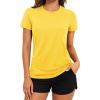 imageTACVASEN Short Sleeve Shirts for Women Athletic Workout Tops UPF 50 Sun Protection Quick Dry Running TShirtsYellow
