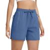 imageTACVASEN Womens 5 Hiking Shorts Quick Dry Golf Lightweight UPF50 Athletic Shorts Summer Water Resistant Zipper PocketsBluegray