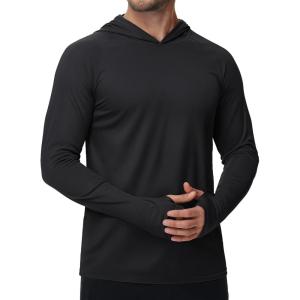imageTACVASEN Mens Sun Protection Shirts UPF 50 Rash Guard for Men Long Sleeve Lightweight SPF UV Hoodie Swimming Hiking01 Black