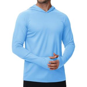 imageTACVASEN Mens Sun Protection Shirts UPF 50 Rash Guard for Men Long Sleeve Lightweight SPF UV Hoodie Swimming Hiking12 Blue