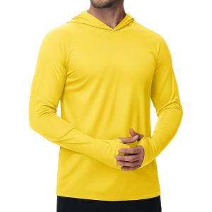 imageTACVASEN Mens Sun Protection Shirts UPF 50 Rash Guard for Men Long Sleeve Lightweight SPF UV Hoodie Swimming Hiking14 Yellow