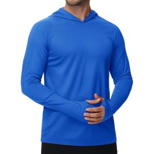 imageTACVASEN Mens Sun Protection Shirts UPF 50 Rash Guard for Men Long Sleeve Lightweight SPF UV Hoodie Swimming Hiking16 Color Blue