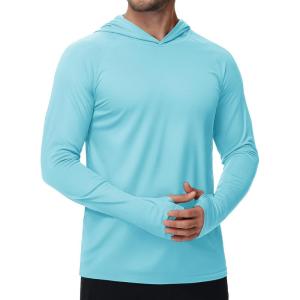 imageTACVASEN Mens Sun Protection Shirts UPF 50 Rash Guard for Men Long Sleeve Lightweight SPF UV Hoodie Swimming Hiking18 Lake Blue