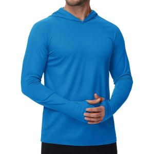 imageTACVASEN Mens Sun Protection Shirts UPF 50 Rash Guard for Men Long Sleeve Lightweight SPF UV Hoodie Swimming Hiking19 Blue Green
