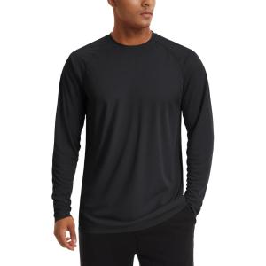 imageTACVASEN Mens Sun Shirt UPF 50 Long Sleeve UV Protection Lightweight Rash Guard Swim Shirt Quick Dry Fishing TShirt02black