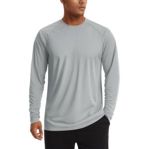 imageTACVASEN Mens Sun Shirt UPF 50 Long Sleeve UV Protection Lightweight Rash Guard Swim Shirt Quick Dry Fishing TShirt03grey