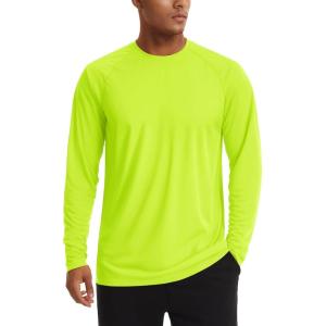imageTACVASEN Mens Sun Shirt UPF 50 Long Sleeve UV Protection Lightweight Rash Guard Swim Shirt Quick Dry Fishing TShirt04bright Green
