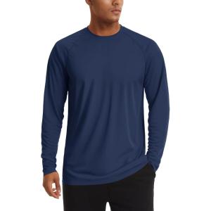 imageTACVASEN Mens Sun Shirt UPF 50 Long Sleeve UV Protection Lightweight Rash Guard Swim Shirt Quick Dry Fishing TShirt06navy