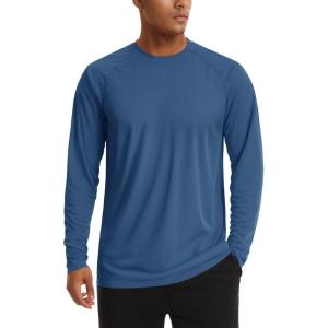 imageTACVASEN Mens Sun Shirt UPF 50 Long Sleeve UV Protection Lightweight Rash Guard Swim Shirt Quick Dry Fishing TShirt10blue Grey