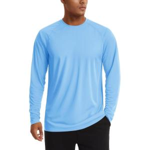 imageTACVASEN Mens Sun Shirt UPF 50 Long Sleeve UV Protection Lightweight Rash Guard Swim Shirt Quick Dry Fishing TShirt12blue