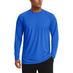 imageTACVASEN Mens Sun Shirt UPF 50 Long Sleeve UV Protection Lightweight Rash Guard Swim Shirt Quick Dry Fishing TShirt13color Blue