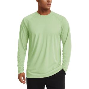 imageTACVASEN Mens Sun Shirt UPF 50 Long Sleeve UV Protection Lightweight Rash Guard Swim Shirt Quick Dry Fishing TShirt17light Green