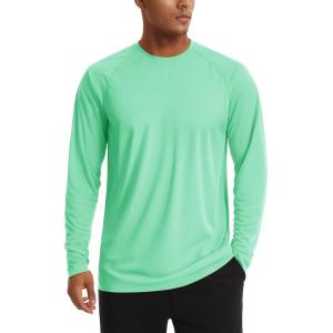 imageTACVASEN Mens Sun Shirt UPF 50 Long Sleeve UV Protection Lightweight Rash Guard Swim Shirt Quick Dry Fishing TShirt19mint Green