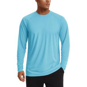 imageTACVASEN Mens Sun Shirt UPF 50 Long Sleeve UV Protection Lightweight Rash Guard Swim Shirt Quick Dry Fishing TShirt22water Blue