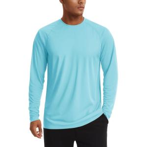 imageTACVASEN Mens Sun Shirt UPF 50 Long Sleeve UV Protection Lightweight Rash Guard Swim Shirt Quick Dry Fishing TShirt24lake Blue