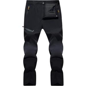 imageTACVASEN Mens Water Resistant Hiking Pants All Seasons Quick Dry Working Cargo PantsBlack