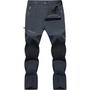 imageTACVASEN Mens Water Resistant Hiking Pants All Seasons Quick Dry Working Cargo PantsDark Grey