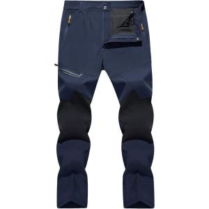 imageTACVASEN Mens Water Resistant Hiking Pants All Seasons Quick Dry Working Cargo PantsNavy