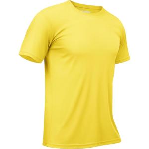 imageTACVASEN Swim Shirts for Men Rash Guard SPF Short Sleeve Sun TShirt UPF 50 Quick Dry Lightweight Fishing Water Shirt01yellow