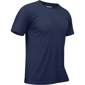 imageTACVASEN Swim Shirts for Men Rash Guard SPF Short Sleeve Sun TShirt UPF 50 Quick Dry Lightweight Fishing Water Shirt09navy