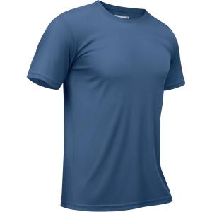 imageTACVASEN Swim Shirts for Men Rash Guard SPF Short Sleeve Sun TShirt UPF 50 Quick Dry Lightweight Fishing Water Shirt10blue Grey