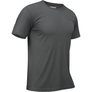 imageTACVASEN Swim Shirts for Men Rash Guard SPF Short Sleeve Sun TShirt UPF 50 Quick Dry Lightweight Fishing Water Shirt13dark Grey