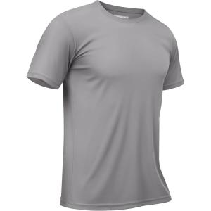 imageTACVASEN Swim Shirts for Men Rash Guard SPF Short Sleeve Sun TShirt UPF 50 Quick Dry Lightweight Fishing Water Shirt14light Grey