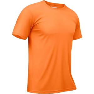 imageTACVASEN Swim Shirts for Men Rash Guard SPF Short Sleeve Sun TShirt UPF 50 Quick Dry Lightweight Fishing Water Shirt15orange
