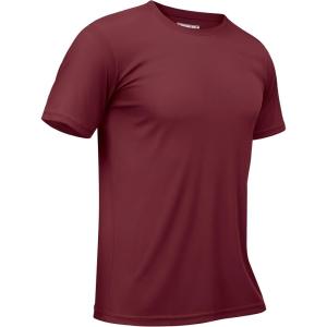imageTACVASEN Swim Shirts for Men Rash Guard SPF Short Sleeve Sun TShirt UPF 50 Quick Dry Lightweight Fishing Water Shirt19wine Red