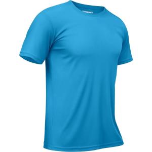 imageTACVASEN Swim Shirts for Men Rash Guard SPF Short Sleeve Sun TShirt UPF 50 Quick Dry Lightweight Fishing Water Shirt24blue Green