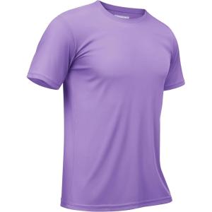 imageTACVASEN Swim Shirts for Men Rash Guard SPF Short Sleeve Sun TShirt UPF 50 Quick Dry Lightweight Fishing Water Shirt25purple