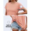 imageTACVASEN Cotton TShirts for Women Crew Neck Short Sleeves Tops Soft Lightweight Casual Summer Basic TeeApricot