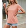 imageTACVASEN Cotton TShirts for Women Crew Neck Short Sleeves Tops Soft Lightweight Casual Summer Basic TeeApricot