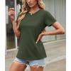 imageTACVASEN Cotton TShirts for Women Crew Neck Short Sleeves Tops Soft Lightweight Casual Summer Basic TeeArmy Green