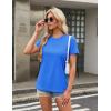 imageTACVASEN Cotton TShirts for Women Crew Neck Short Sleeves Tops Soft Lightweight Casual Summer Basic TeeAzure