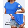 imageTACVASEN Cotton TShirts for Women Crew Neck Short Sleeves Tops Soft Lightweight Casual Summer Basic TeeAzure